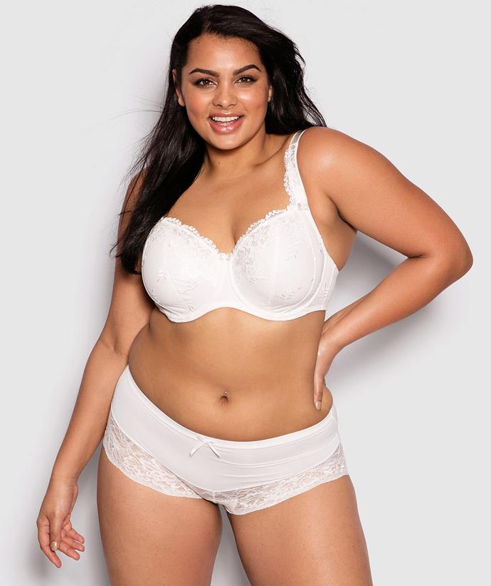 **If white lace will have you on cloud nine:** Sapphire Full Cup Bra, $64.99, from [Bras N Things.](https://www.brasnthings.com/sapphire-dd-plus-bra-ivory.html|target="_blank"|rel="nofollow")