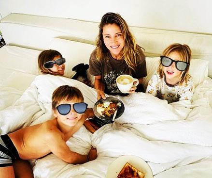 The family made Elsa feel extra special with breakfast in bed on Mother's Day, Chris captioning this sweet snap: "Happy Mother's Day to all the brilliant mums out there!!"