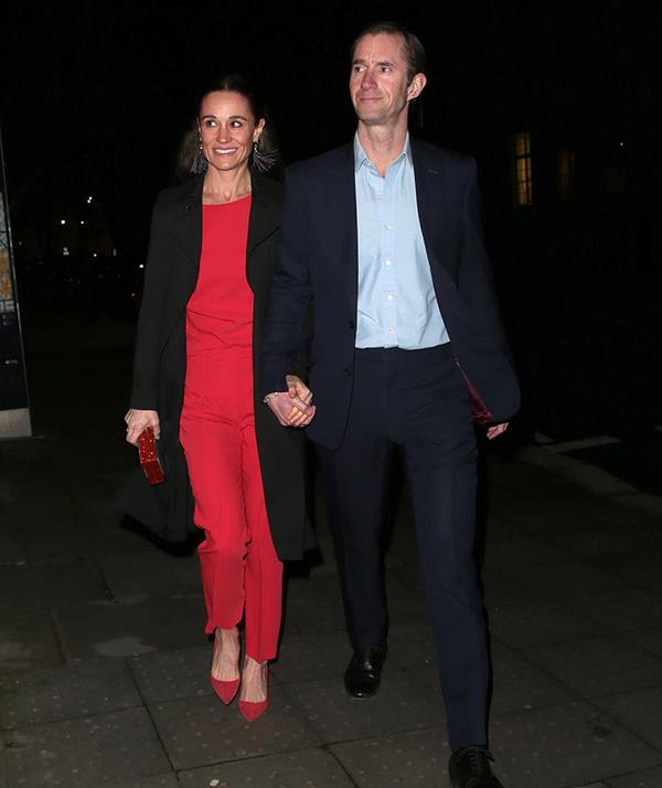 In January 2021, Pippa and James enjoyed a [date night](https://www.nowtolove.com.au/fashion/fashion-news/pippa-middleton-red-jumpsuit-70870|target="_blank") at London's Royal Albert Hall to watch Cirque du Soleil's *Luzia* show.