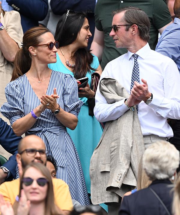 Pippa and James gazed adoringly at each other at a Wimbledon match in July 2021.