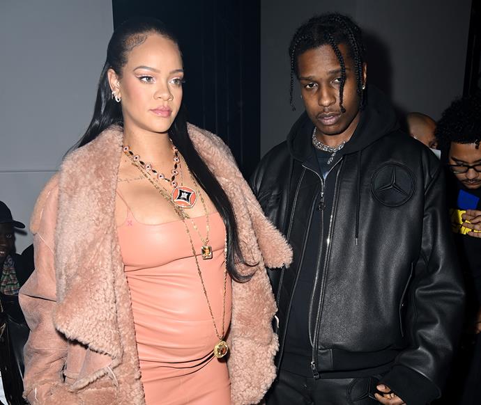 **Rihanna and A$AP Rocky**
<br><br>
On May 20, it was announced Rihanna and her rapper boyfriend A$AP Rocky had welcomed their first child together. The Fenty beauty mogul is understood to have given birth to a baby boy on May 13 in Los Angeles, *TMZ* reported.