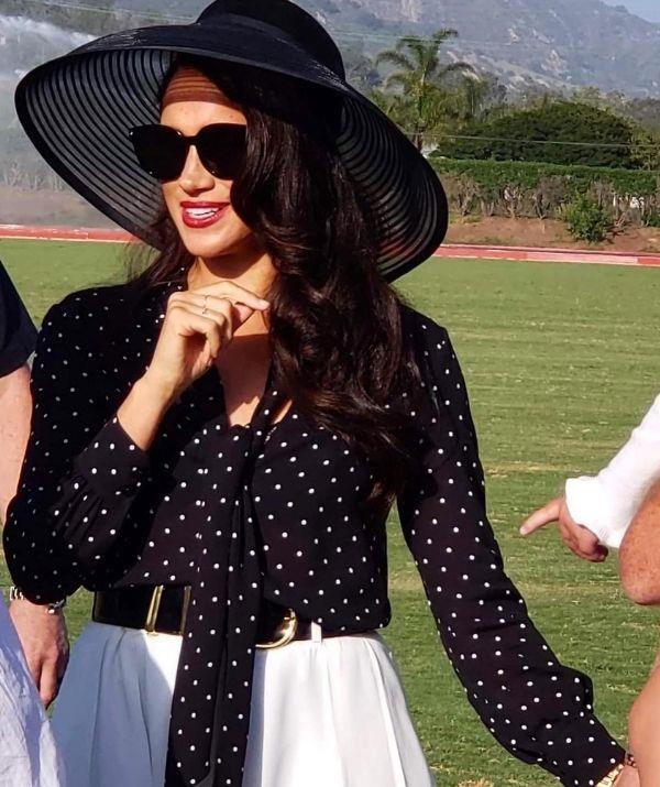 Meghan looked radiant at the polo.