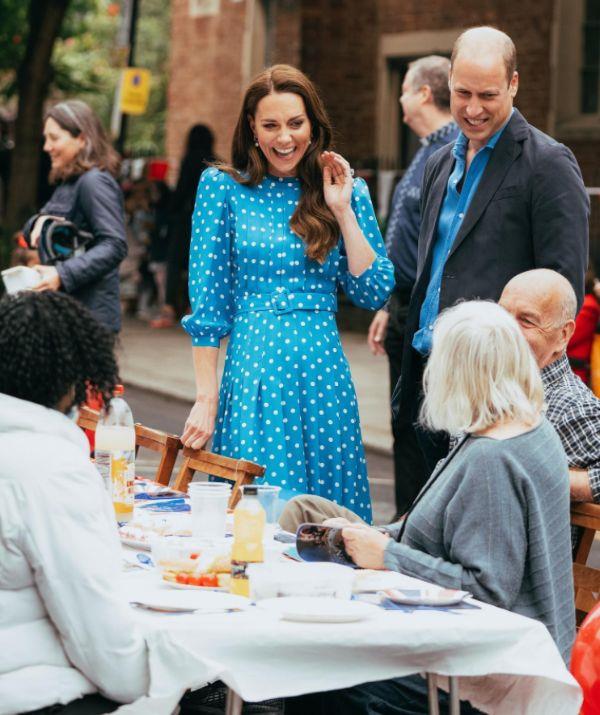 Catherine, Duchess of Cambridge stunned in an Alessandra Rich polka-dot dress.