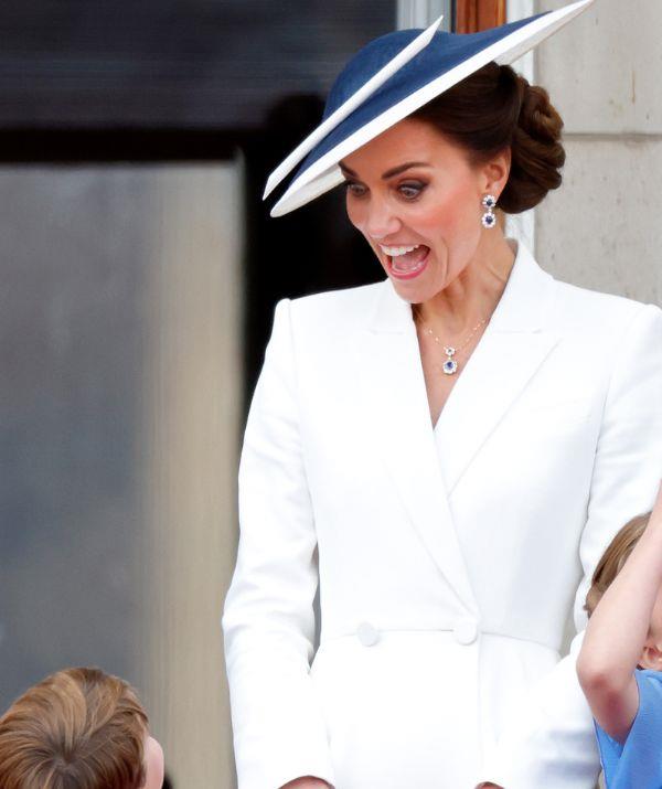 A white blazer fan! The Duchess of Cambridge re-wore this Alexander McQueen coatdress for Trooping the Colour.