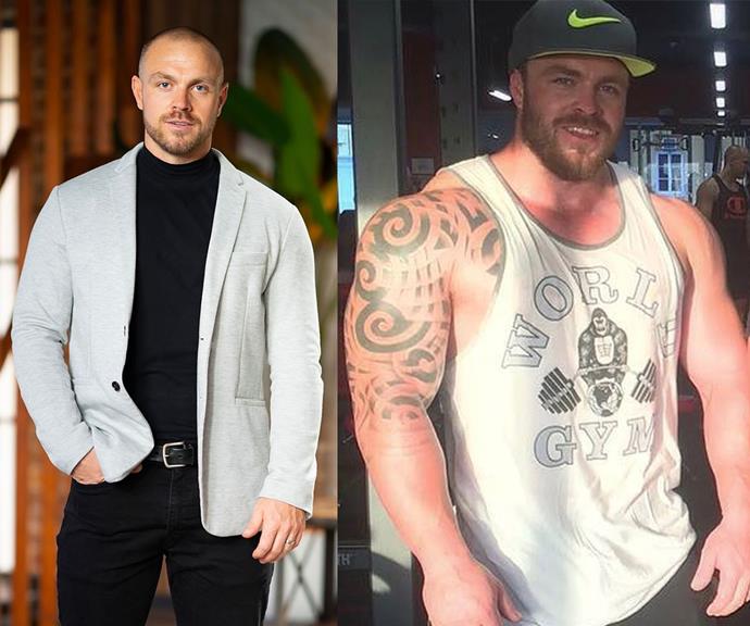 **Cameron Dunne, season 8**
<br><br>
Cameron's appearance-overhaul is a little different to that of his fellow *MAFS* stars. The 33-year-old underwent an unrecognisable transformation *before* taking part in the show.
<br><br>
In June 2022, Cameron posted the throwback photo on the right to Instagram, writing: "Flashback to when hair wasn't the only thing I could grow."
<br><br>
Cameron sported facial hair and much larger muscles prior to his stint on the reality show's eighth season. However nowadays, he's looking much more like the photo on the left, taken during *MAFS* filming back in 2020.