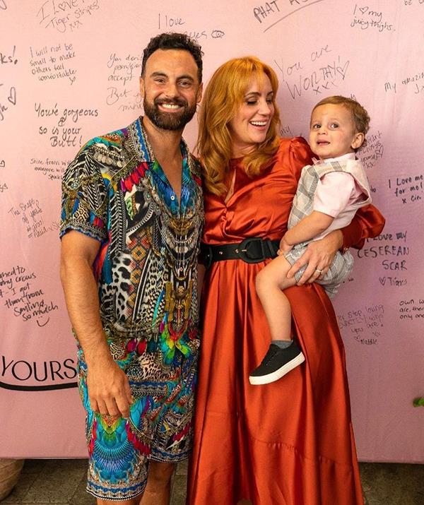 Ollie accompanied his parents to the launch of the Wrap Yourself In Self Love campaign - and he couldn't be a cuter mascot for Jules' shapewear brand Figur.