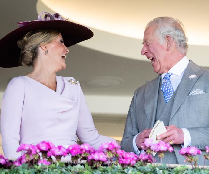 Meanwhile, Prince Charles and his sister-in-law Sophie, Countess of Wessex seemed to get along swimmingly as they shared a laugh on race day.