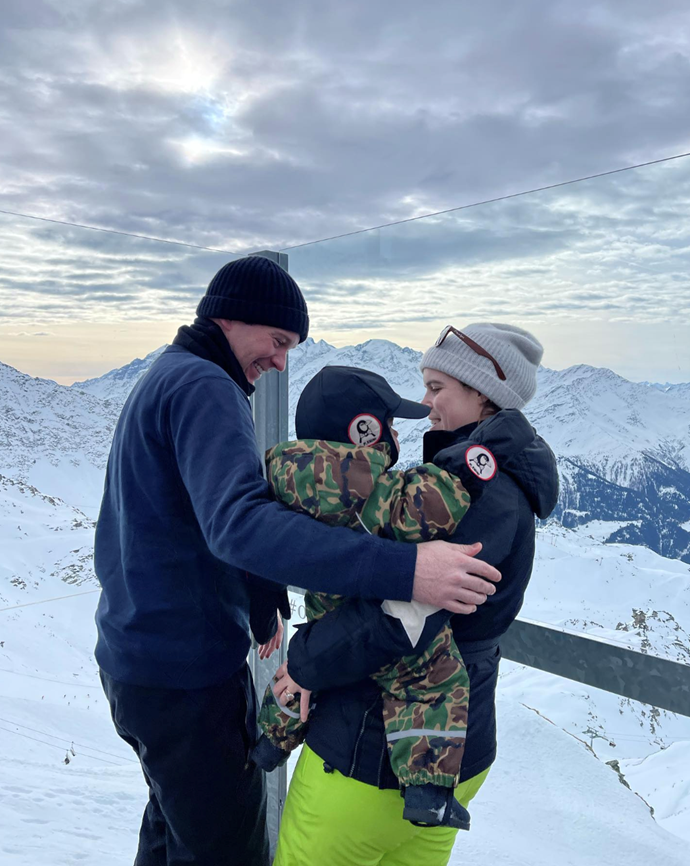 For August's first birthday, Eugenie honoured their "little hero Augie" with this family photo taken on the ski slopes. 
<br><br>
"You are such a special soul that brightens every room with your smile and wave. You have made us so very proud. We love you! 💙💙💙"