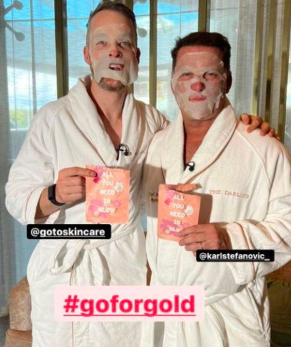 Meanwhile, other Gold Logie nominees Hamish Blake and Karl Stefanovic proudly represented Zoë Foster-Blake's skincare brand, Go-To, while getting ready for the big night, donning face-masks while wearing luscious robes - must be nice.