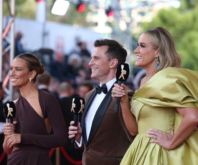 Leila McKinnon, David Campbell and Renee Bargh were all glamour as they covered the red carpet for Channel Nine.