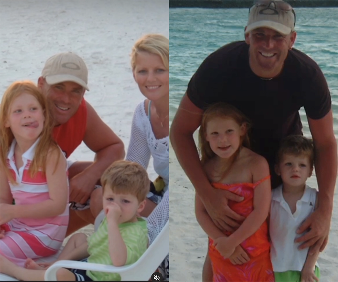 A young Brooke and Jackson enjoy a day at the beach with their parents.