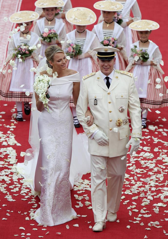 After their civil ceremony, Prince Albert and Princess Charlene married in a Roman-Catholic ceremony.