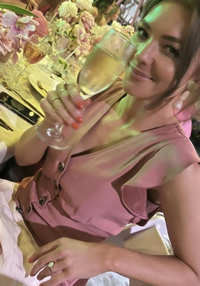 Sam sparked engagement rumours after being photographed at a friend's hen's party wearing a ring on her wedding finger.