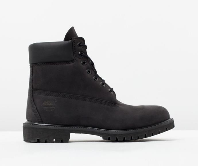 **Timberland 6" waterproof boots, $279.95 at [The Iconic](https://www.theiconic.com.au/6-premium-waterproof-boots-163056.html|target="_blank"|rel="nofollow")**
<br><br>
A classic winter staple and in an easy-to-pair-with black colourway - you'll be splashing around in puddles without a worry with these waterproof boots by Timberland.
<br><br>
**[SHOP NOW](https://www.theiconic.com.au/6-premium-waterproof-boots-163056.html|target="_blank"|rel="nofollow")**