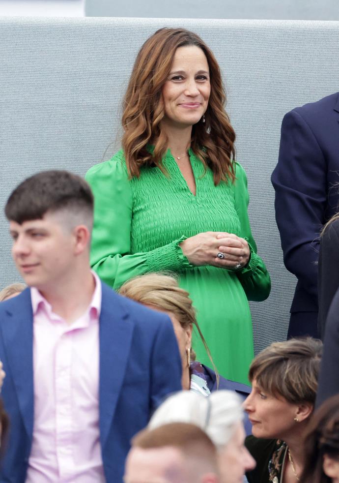 Fans caught a glimpse of Pippa's baby bump during the Platinum Jubilee celebrations.