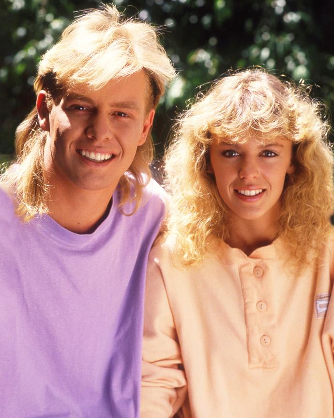 The show's most popular couple - Scott (Jason Donovan) and Charlene (Kylie Minogue)