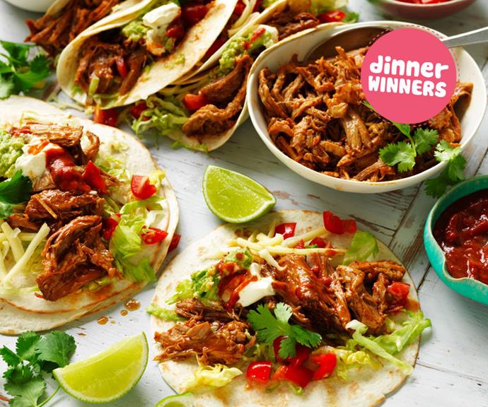 These pulled pork tacos are a delicious second-night leftovers option.