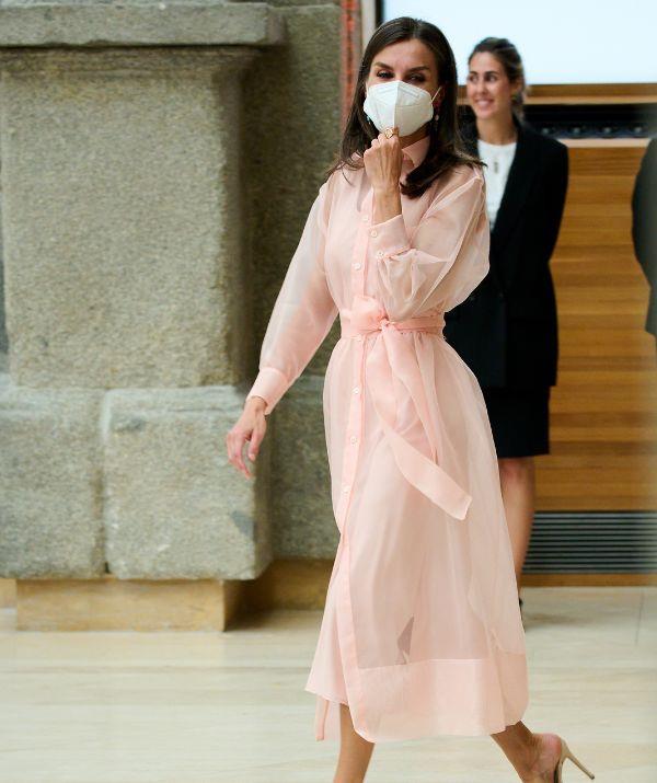 Queen Letizia of Spain turned many heads when she stepped out in this previously worn [pink shirt dress](https://www.nowtolove.com.au/fashion/fashion-trends/queen-letizia-dresses-57524|target="_blank") from Maje Paris during the National Culture awards in 2022.