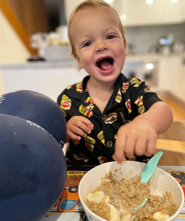 When she's not baking cakes Sylvia's sons go wild for Weet-Bix! Little Oscar was clearly obsessed with his breakfast.