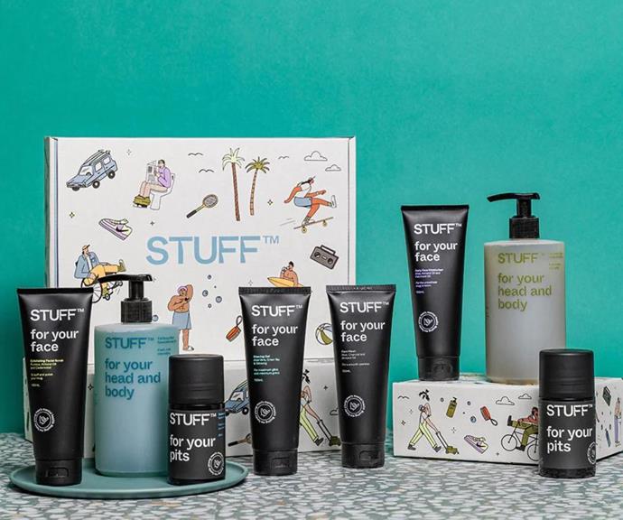 **The Lot skincare bundle, $85 at [STUFF](https://go.linkby.com/CXCHOKLC/collections/all/products/the-lot|target="_blank"|rel="nofollow")**
<br><br>
Looking to help kickstart the skincare journey for the father figure in your life? The Lot skincare bundle by STUFF has everything he needs to achieve silky smooth skin.<br><br>
**[SHOP NOW](https://go.linkby.com/CXCHOKLC/collections/all/products/the-lot|target="_blank"|rel="nofollow")**