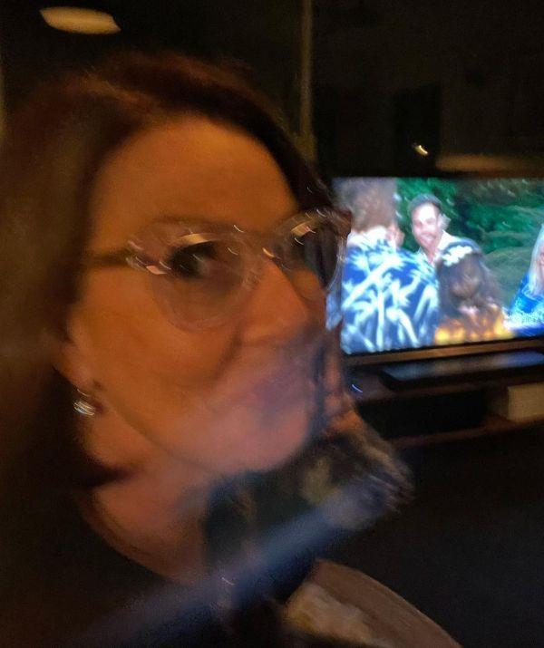 Comedian Julia Morris proved she's a Ramsay Street fanatic last night as she shared this close-up selfie featuring her TV screen. And we definitely spot *Neighbours* in the background.
<br><br>
"Neighbours is making my life tonight #neighboursfinale Congrats @neighbours jx (posted a snap that didn't give away any secrets x )."