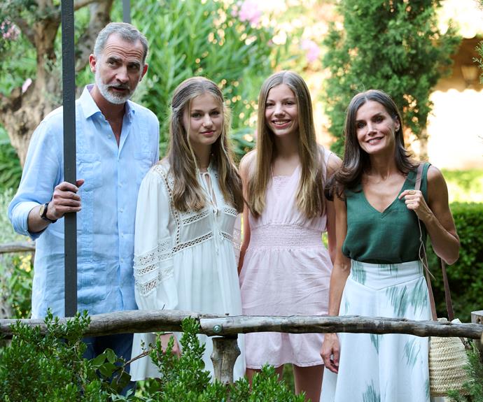 In August 2022, the Spanish king and queen visited the Cartuja of Valldemossa for a laid-back appearance with their teenage daughters.