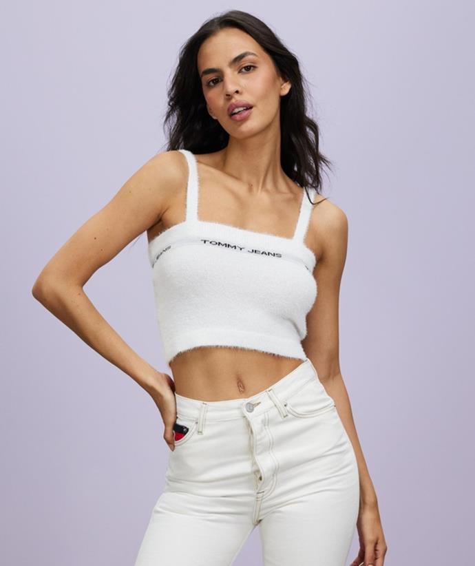 **Crop furry cami top, $47 (usually $79.95) at [The Iconic](https://www.theiconic.com.au/crop-furry-cami-top-1438535.html|target="_blank"|rel="nofollow")** <br><br>
Not all knits need to be chunky. This crop furry cami by Tommy Jeans is the perfect top to slip under a cardigan on a winter day. <br><br>
**[SHOP NOW](https://www.theiconic.com.au/crop-furry-cami-top-1438535.html|target="_blank"|rel="nofollow")**