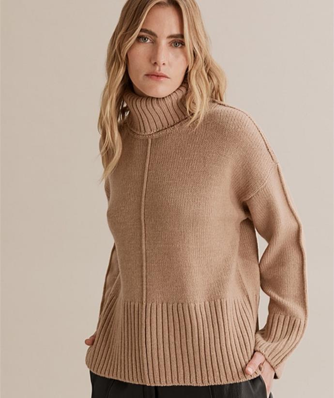 **Mock neck rib knit, $199 at [Country Road](https://www.countryroad.com.au/mock-neck-rib-knit-60277079-290|target="_blank"|rel="nofollow")** <br><br>
With a high ribbed neckline, deep ribbed cuffs and exposed seams, it's your everyday knit with a twist. Plus, it's made from 100% extra fine Merino wool so you'll be warm all night long. 
<br><br>
**[SHOP NOW](https://www.countryroad.com.au/mock-neck-rib-knit-60277079-290|target="_blank"|rel="nofollow")**