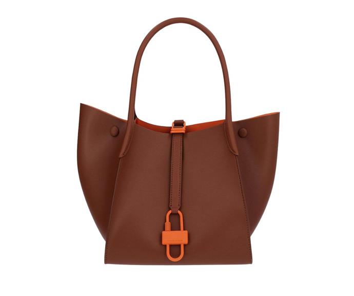 **Balta belted tote bag in brown, $129 at [Charles & Keith](https://go.linkby.com/ZCRGTFYQ/au/bags/CK2-30781852_BROWN.html|target="_blank"|rel="nofollow")** <br><br>
Look stylish on your next weekend getaway with this roomy tote bag from Charles & Keith. It features a detachable pouch for you to keep your belongings organised – plus, you can't miss the unique belted design with striking orange hardware which makes it that much more irresistible. <Br><br>
**[SHOP NOW](https://go.linkby.com/ZCRGTFYQ/au/bags/CK2-30781852_BROWN.html|target="_blank"|rel="nofollow")**