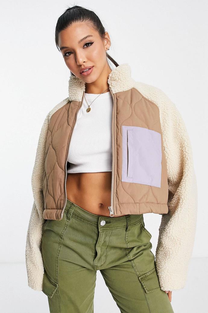 **Cropped fleece jacket in stone, $70, [ASOS](https://www.asos.com/au/asos-design/asos-design-cropped-fleece-jacket-in-stone/prd/202156134|target="_blank"|rel="nofollow")**
<br><br>
For our petite pals, a crop borg jacket looks good and feels even better. And if you're tall, this ASOS Design style will also look chic ultra-cropped - just make sure you go up a size or two. <br><br>
**[SHOP NOW](https://www.asos.com/au/asos-design/asos-design-cropped-fleece-jacket-in-stone/prd/202156134|target="_blank"|rel="nofollow")**
