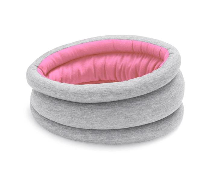 **Ostrichpillow Light  in candy pink, $79.95, [Hardtofind](https://www.hardtofind.com.au/199101_ostrichpillow-light-candy-pink|target="_blank"|rel="nofollow")** <br><br>
Arguably one of the most unique travel neck pillows you can get your hands on is the Ostrichpillow Light. Perfect worn around your neck for a snooze on the plane, or even on your commute home from work. If your seat neighbour has decided upon themselves to start reading mid-flight, then slip the Ostrichpillow over your eyes to block out that piercing reading light.
<br><br>
**[SHOP NOW](https://www.hardtofind.com.au/199101_ostrichpillow-light-candy-pink|target="_blank"|rel="nofollow")**