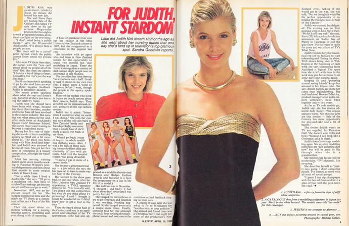 Jude in her very first story for the Weekly in April 10, 1989.