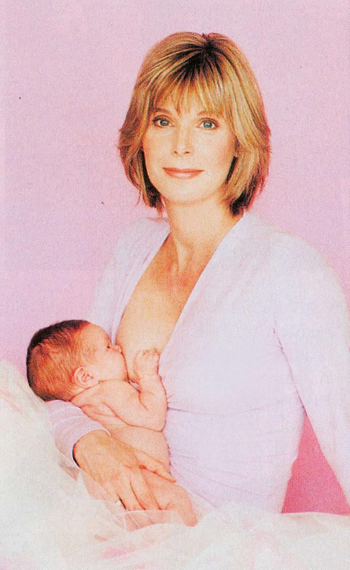 The presenter caused a bit of a stir with this picture of nursing Rosie in 2003.