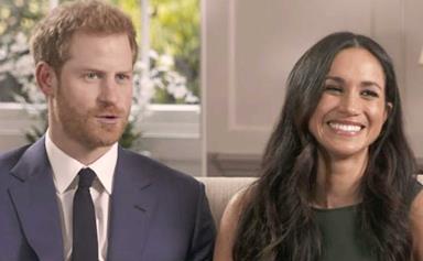 Prince Harry and Meghan Markle beam as they give their first interview as an engaged couple