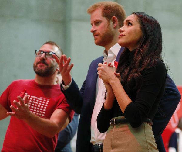 Harry and Meghan's first stop was the Nottingham Contemporary, an art centre hosting a celebration for World AIDS Day.
