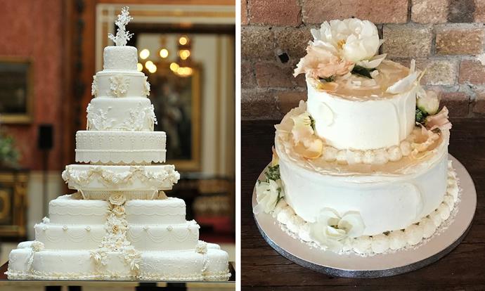 William and Kate's cake, left, is markedly different to Violet Bakery's wedding cake style.