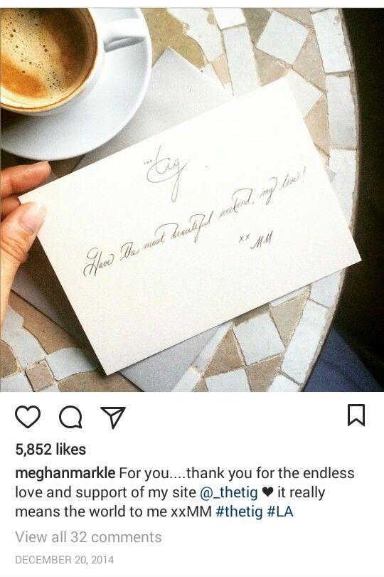 Meghan wasn't above posting inspirational 'grams - check out her calligraphy skills!