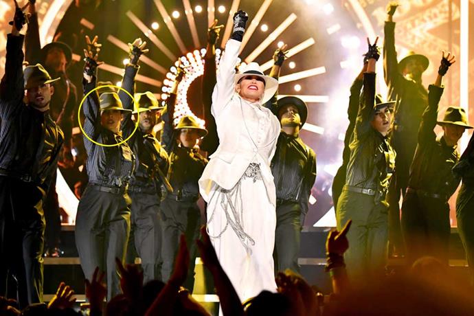 Anjula strutting her stuff during J-Lo's showstopping performance at this year's Billboard Music Awards.