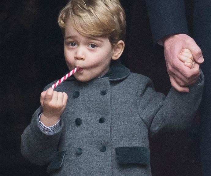 Prince George got into the Christmas spirit as his family attended church on Christmas in 2016.