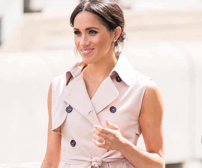 Here's Meghan in her favourite blush pink.