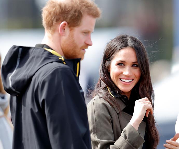 Meghan is often photographed gazing lovingly at her partner.