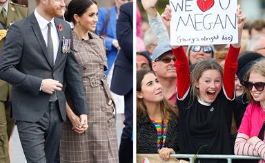 It's Prince Harry and Duchess Meghan fever! Fans go wild with excitement during the pair's public walkabout in Wellington