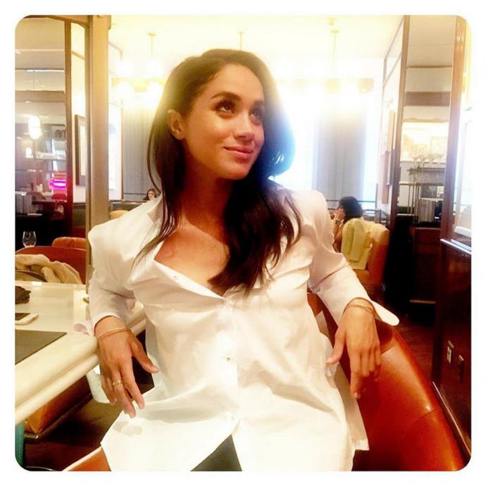 Duchess Meghan had an active voice on social media prior to getting engaged to Prince Harry. This image was posted on [Meghan's now-deleted Instagram @meghanmarkle](http://www.nowtolove.co.nz/celebrity/royals/meghan-markles-now-deleted-instagram-all-the-best-pics-38318|target="_blank"). Duchess Meghan also ran an Instagram account for her lifestyle blog The Tig.