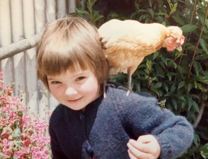 Hen-pecked as a five-year-old by bantam Henny Penny!