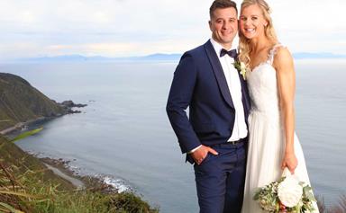 Silver Fern Katrina Grant marries her soulmate in a spectacular clifftop ceremony