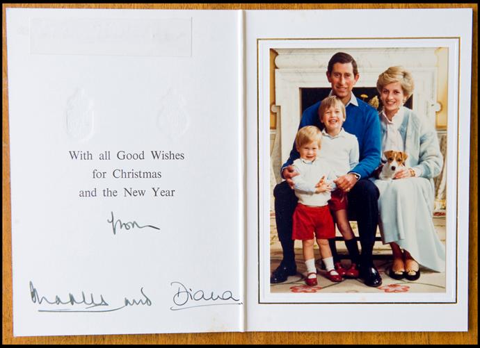 1986 was another formal festive occasion for Charles and Diana, with a cheeky William and Harry and an adorable new puppy.