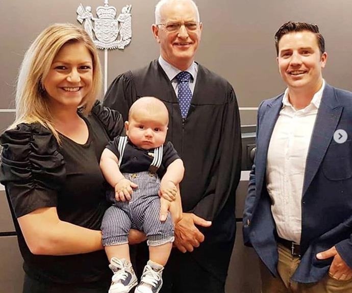 "It's a super special day": Toni Street and Matt France have legally adopted their son Lachlan