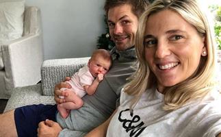 Gemma McCaw and Richie McCaw with new baby Charlotte Rose McCaw