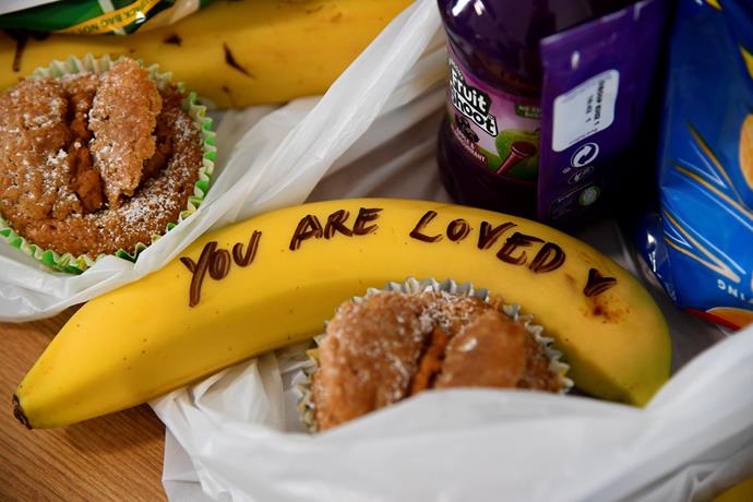 The Duchess wrote uplifting messages on bananas that were to be delivered to street sex workers in Bristol. *(Source: Getty)*