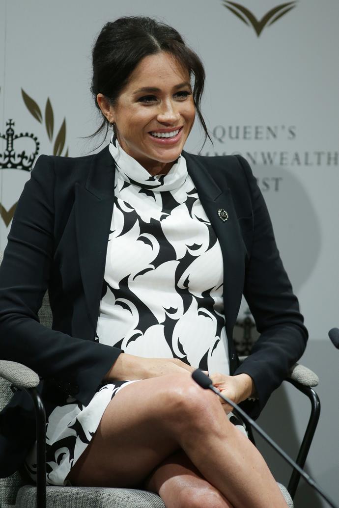 A passionate feminist, Meghan spoke about how it's important for men and boys to be part of the feminist discussion, adding that Prince Harry was of course a feminist too. *(Image: Getty)*